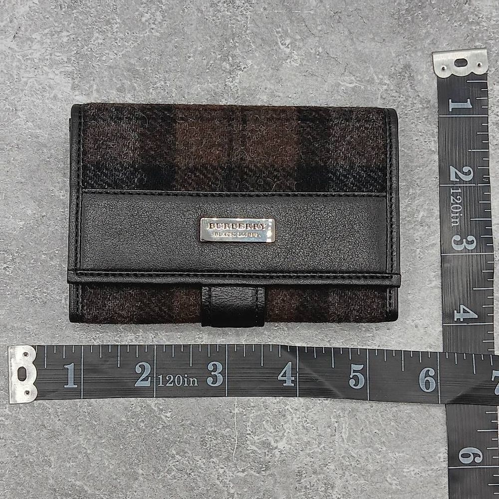 NIB Burberry Black Label Wool & Leather Compact Small Wallet Men’s Unisex - Picture 14 of 15
